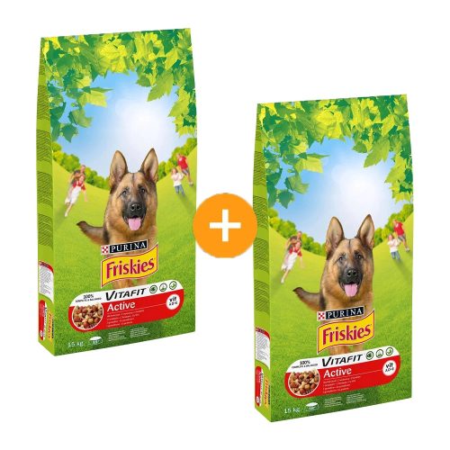 Friskies Active Száraz Kutyatáp (Marha) - 2x15 kg
