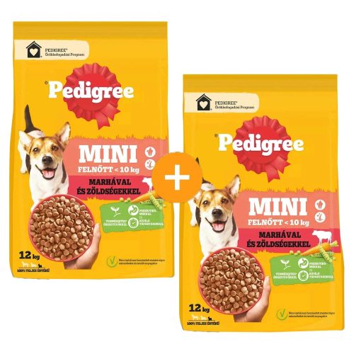 Pedigree Mini Adult Száraz Kutyatáp (Marha és Zöldségek) - 2x12 kg