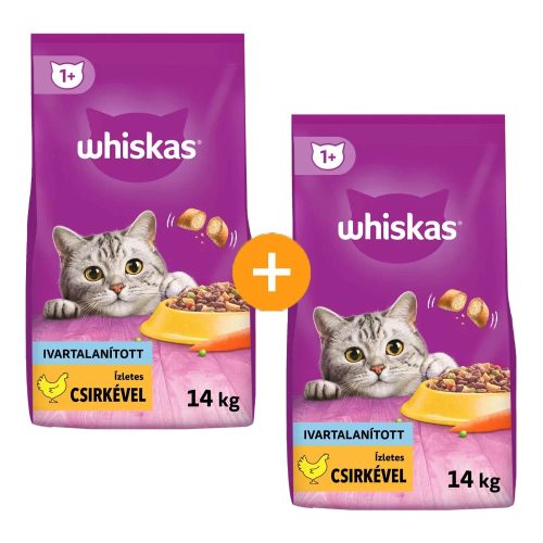 Whiskas Sterile Száraz Macskatáp (Csirke) - 2x14 kg
