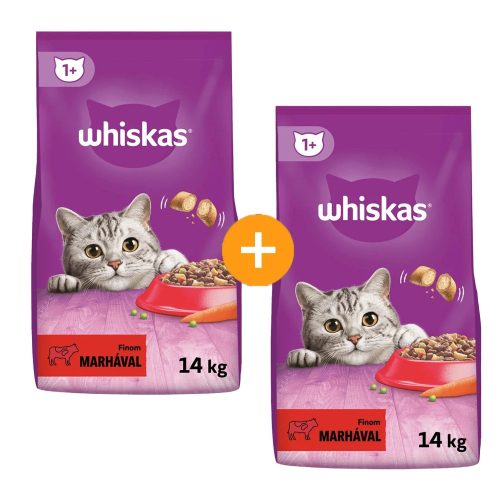 Whiskas Száraz Macskatáp (Marha) - 2x14 kg