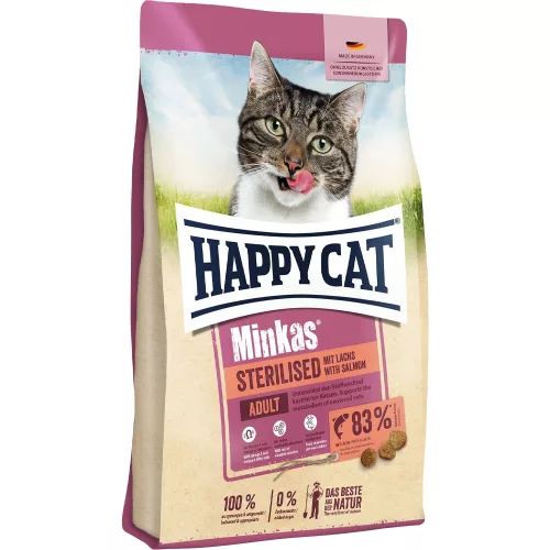 Happy Cat Minkas Sterilised Száraz Macskatáp (Lazac) - 4 kg