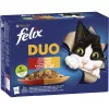 Felix Fantastic Duo Házias Válogatás Nedves Macskaeledel Aszpikban (Marha és Szárnyas, Csirke és Vese, Bárány és Borjú, Pulyka és Máj) - 12x85 g