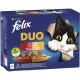 Felix Fantastic Duo Házias Válogatás Nedves Macskaeledel Aszpikban (Marha és Szárnyas, Csirke és Vese, Bárány és Borjú, Pulyka és Máj) - 12x85 g