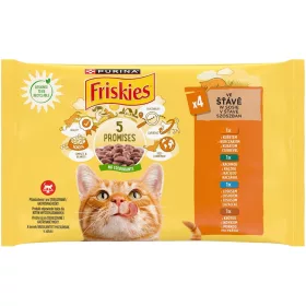   Friskies Nedves Macskaeledel Szószban (Csirke, Kacsa, Lazac, Pulyka) - 4x85 g