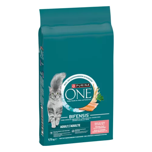 Purina One Száraz Macskatáp (Lazac és Teljes kiőrlésű gabona) - 9,75 kg
