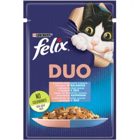   Felix Fantastic Duo Nedves Macskaeledel Aszpikban (Lazac és Szardínia) - 85 g