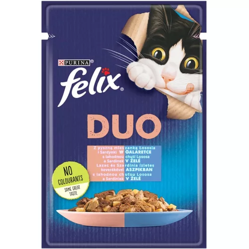 Felix Fantastic Duo Nedves Macskaeledel Aszpikban (Lazac és Szardínia) - 85 g