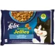 Felix Sensations Jellies Halas Válogatás Nedves Macskaeledel Aszpikban (Lazac és Garnélarák, Fekete tőkehal és Paradicsom) - 4x85 g