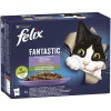 Felix Fantastic Házias Válogatás Nedves Macskaeledel Aszpikban (Marha és Sárgarépa, Csirke és Paradicsom, Lazac és Cukkini, Pisztráng és Zöldbab) - 12x85 g