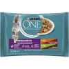 Purina One Difficult Appetite Nedves Macskaeledel (Csirke, Marha és Zöldbab, Pulyka, Kacsa és Sárgarépa) - 4x85 g
