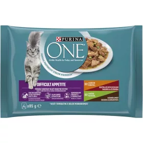   Purina One Difficult Appetite Nedves Macskaeledel (Csirke, Marha és Zöldbab, Pulyka, Kacsa és Sárgarépa) - 4x85 g