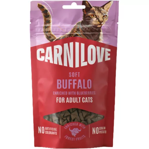 Carnilove Soft Snack Gabonamentes Jutalomfalat Macskáknak (Bivaly és Áfonya) - 50 g