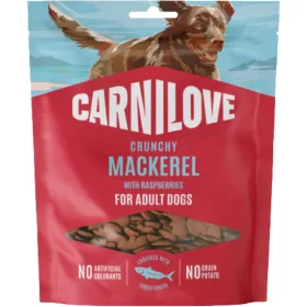   Carnilove Crunchy Snack Gabonamentes Jutalomfalat Kutyáknak (Makréla és Málna) - 200 g