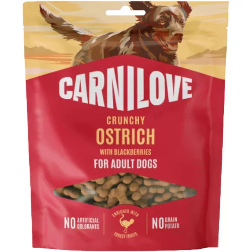 Carnilove Crunchy Snack Gabonamentes Jutalomfalat Kutyáknak (Strucc és Szeder) - 200 g