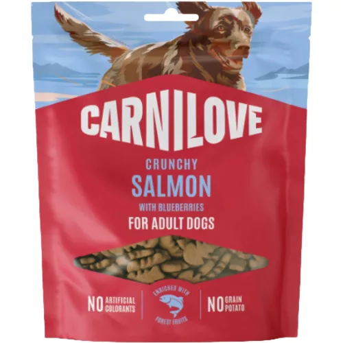 Carnilove Crunchy Snack Gabonamentes Jutalomfalat Kutyáknak (Lazac és Áfonya) - 200 g