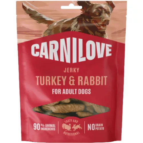 Carnilove Jerky Snack Gabonamentes Jutalomfalat Kutyáknak (Pulyka és Nyúl) - 100 g