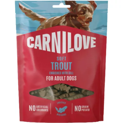 Carnilove Soft Snack Gabonamentes Jutalomfalat Kutyáknak (Pisztráng és Kapor) - 200 g