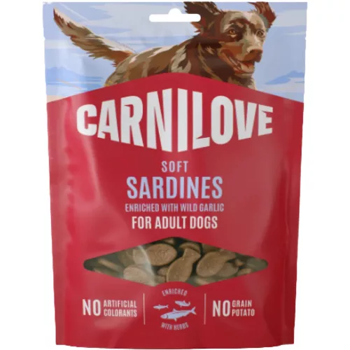 Carnilove Soft Snack Gabonamentes Jutalomfalat Kutyáknak (Szardínia és Medvehagyma) - 200 g