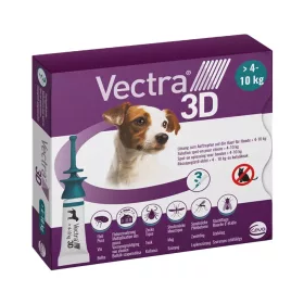   Vectra 3D Rácsepegtető Oldat Bolhák és Kullancsok Ellen Kutyáknak (S-es Méret, >4-10 kg) - 3x0,54 ml