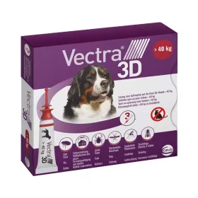   Vectra 3D Rácsepegtető Oldat Bolhák és Kullancsok Ellen Kutyáknak (XL-es Méret, >40 kg) - 3x2,67 ml