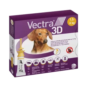   Vectra 3D Rácsepegtető Oldat Bolhák és Kullancsok Ellen Kutyáknak (XS-es Méret, 1,5-4 kg) - 3x0,27 ml