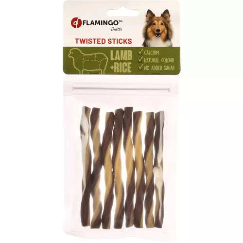Flamingo Duetto Twisted Sticks Jutalomfalat Kutyáknak (Bárány és Rizs) - 85 g