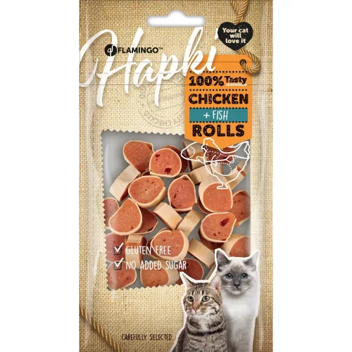 Flamingo Hapki Rolls Jutalomfalat Macskáknak (Csirke és Hal) - 50 g