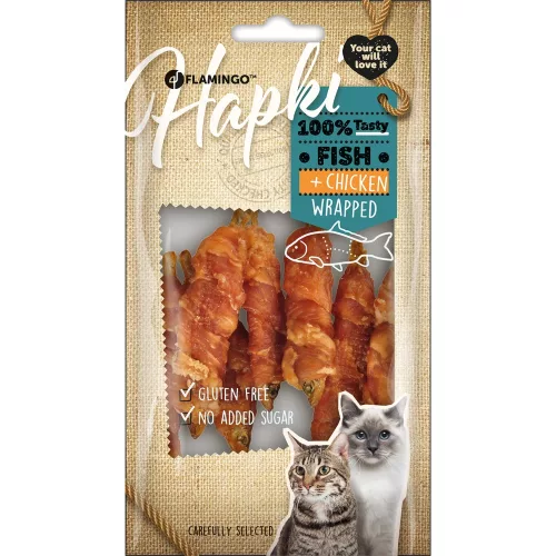 Flamingo Hapki Wrapped Jutalomfalat Macskáknak (Hal és Csirke) - 50 g