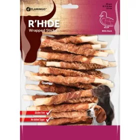  Flamingo R'Hide Wrapped Sticks Gabonamentes Jutalomfalat Kutyáknak (Kacsa) (12 cm, 30 db) - 350 g