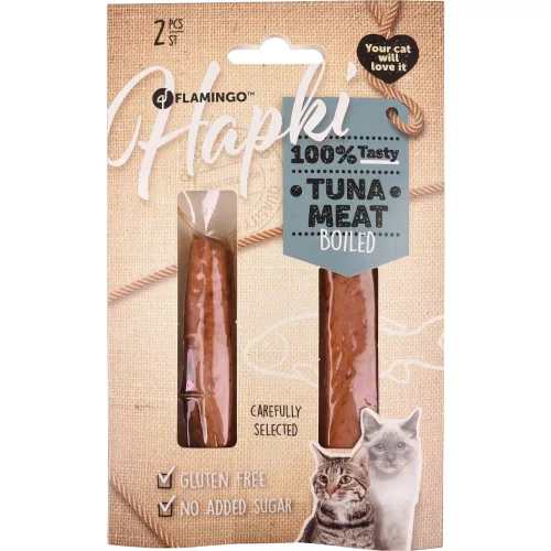 Flamingo Hapki Boiled Meat Monoprotein Gabonamentes Jutalomfalat Macskáknak (Tonhal) - 35 g