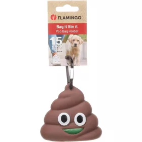   Flamingo Droppie Kaki Emoji Kutyapiszok Zacskó Tartó (15 Zacskó)