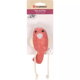   Flamingo Blaro Textil Madár Macskamentával Játék Macskáknak (Piros)