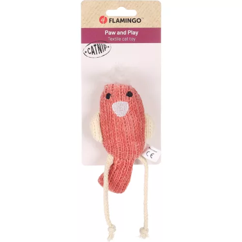 Flamingo Blaro Textil Madár Macskamentával Játék Macskáknak (Piros)