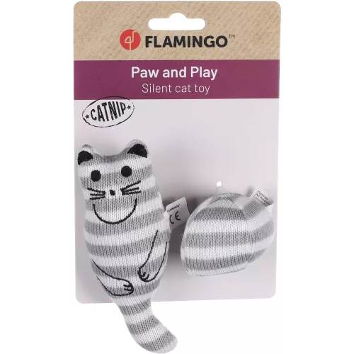 Flamingo Faci Textil Macska Macskamentával Játék Macskáknak (Szürke)