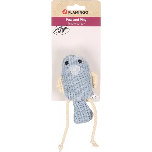 Flamingo Blaro Textil Madár Macskamentával Játék Macskáknak (Kék)