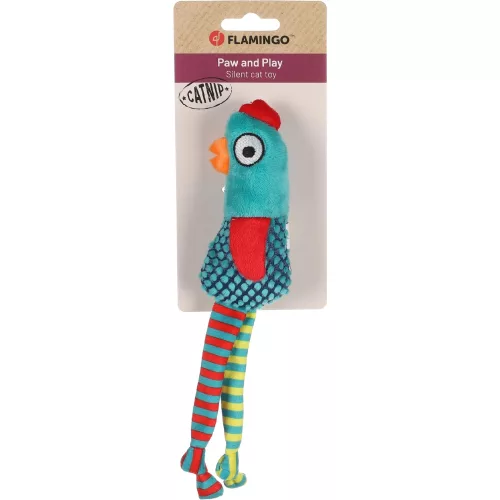 Flamingo Raibo Plüss Csirke Macskamentával Játék Macskáknak (Zöld)