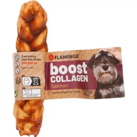   Flamingo Boost Collagen Braided Strip Gabonamentes Jutalomfalat Kutyáknak (Lazac és Kollagén) (12,5 cm) - 30 g