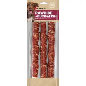   Flamingo Rawhide Stick Gabonamentes Jutalomfalat Kutyáknak (Kacsa és Hal) (28 cm, 3 db) - 280 g