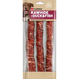   Flamingo Rawhide Stick Gabonamentes Jutalomfalat Kutyáknak (Kacsa és Hal) (25 cm, 3 db) - 240 g