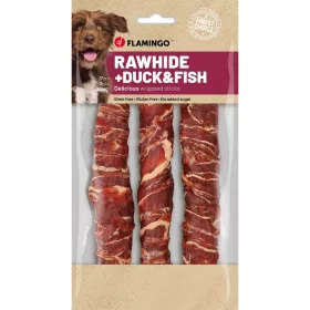   Flamingo Rawhide Stick Gabonamentes Jutalomfalat Kutyáknak (Kacsa és Hal) (17 cm, 3 db) - 155 g