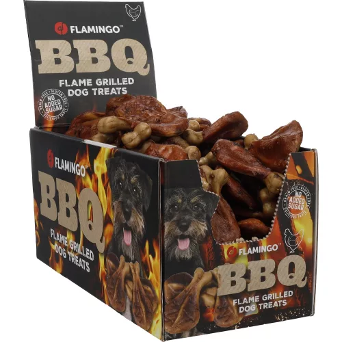 Flamingo BBQ Chop Monoprotein Gabonamentes Jutalomfalat Kutyáknak (Csirke) (8 cm, 63 db) - 2 kg