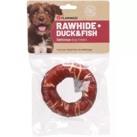   Flamingo Rawhide Ring Gabonamentes Jutalomfalat Kutyáknak (Kacsa és Hal) (10 cm) - 90 g
