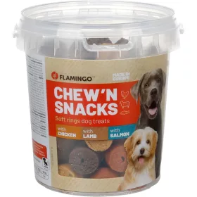   Flamingo Chew'n Snacks Soft Rings Jutalomfalat Kutyáknak (Csirke, Bárány és Lazac) - 450 g