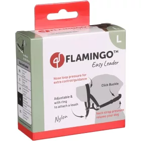   Flamingo Easy Leader Szájszíj Kutyáknak (L-es Méret, 40 cm/50-65 cm, Fekete)