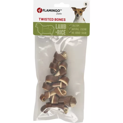 Flamingo Duetto Bones Jutalomfalat Kutyáknak (Bárány és Rizs) (6 cm, 6 db) - 90 g