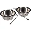 Flamingo Arjun Duo Dupla Fémtál Kutyáknak (13 cm, 2x380 ml, Ezüst)
