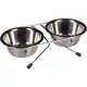 Flamingo Arjun Duo Dupla Fémtál Kutyáknak (13 cm, 2x380 ml, Ezüst)