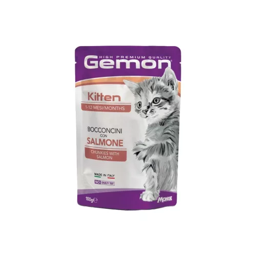 Gemon Chunkies Kitten Alutasakos Macskaeledel (Lazac) - 100 g