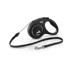   Flexi New Classic Szalagos Automata Póráz Kutyáknak (S-es Méret, 15 kg-ig, Fekete, 5 m)