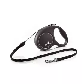   Flexi Fun Szalagos Automata Póráz Kutyáknak (S-es Méret, 15 kg-ig, Fekete, 5 m)